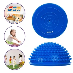 DrFit Masażer rehabilitacyjny półkula z wypustkami sensorycznymi (pół piłki)ø16x7 cm niebieski