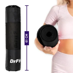 DrFit mata do ćwiczeń fitnessu i rehabilitacji czarna
