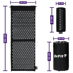 DrFit Mata długa do akupresury + poduszka czarne igły