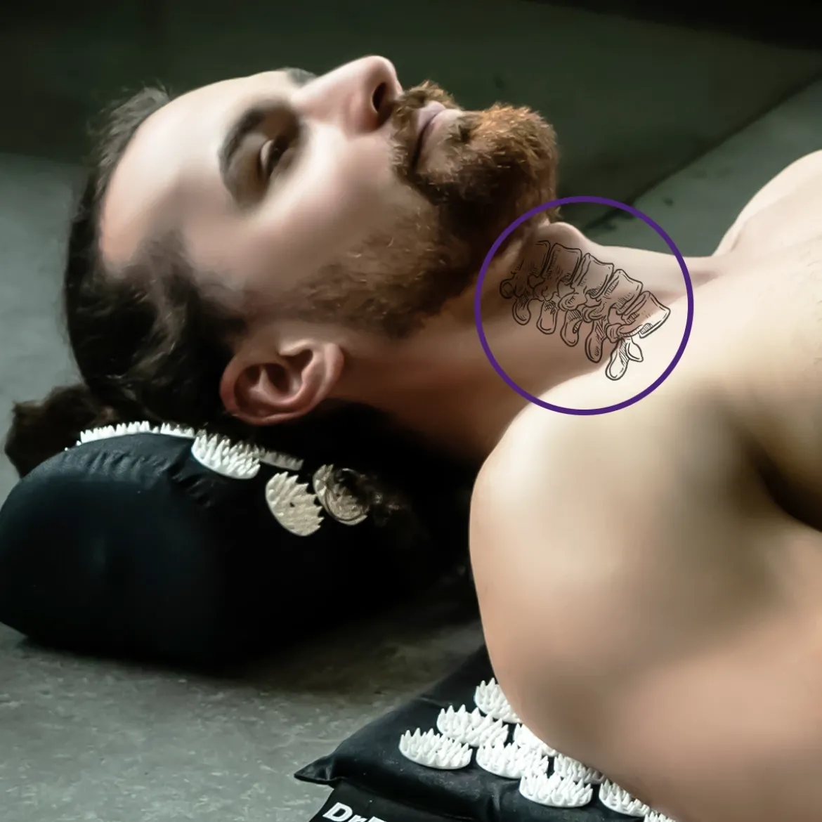 DrFit Mata krótka do akupresury z poduszką białe igły