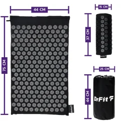 DrFit Mata krótka do akupresury z poduszką czarne igły