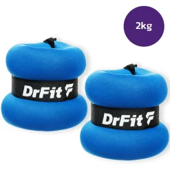 DrFit obciążniki do ćwiczeń na kostki i nadgarstki 2 kg (para) niebieskie