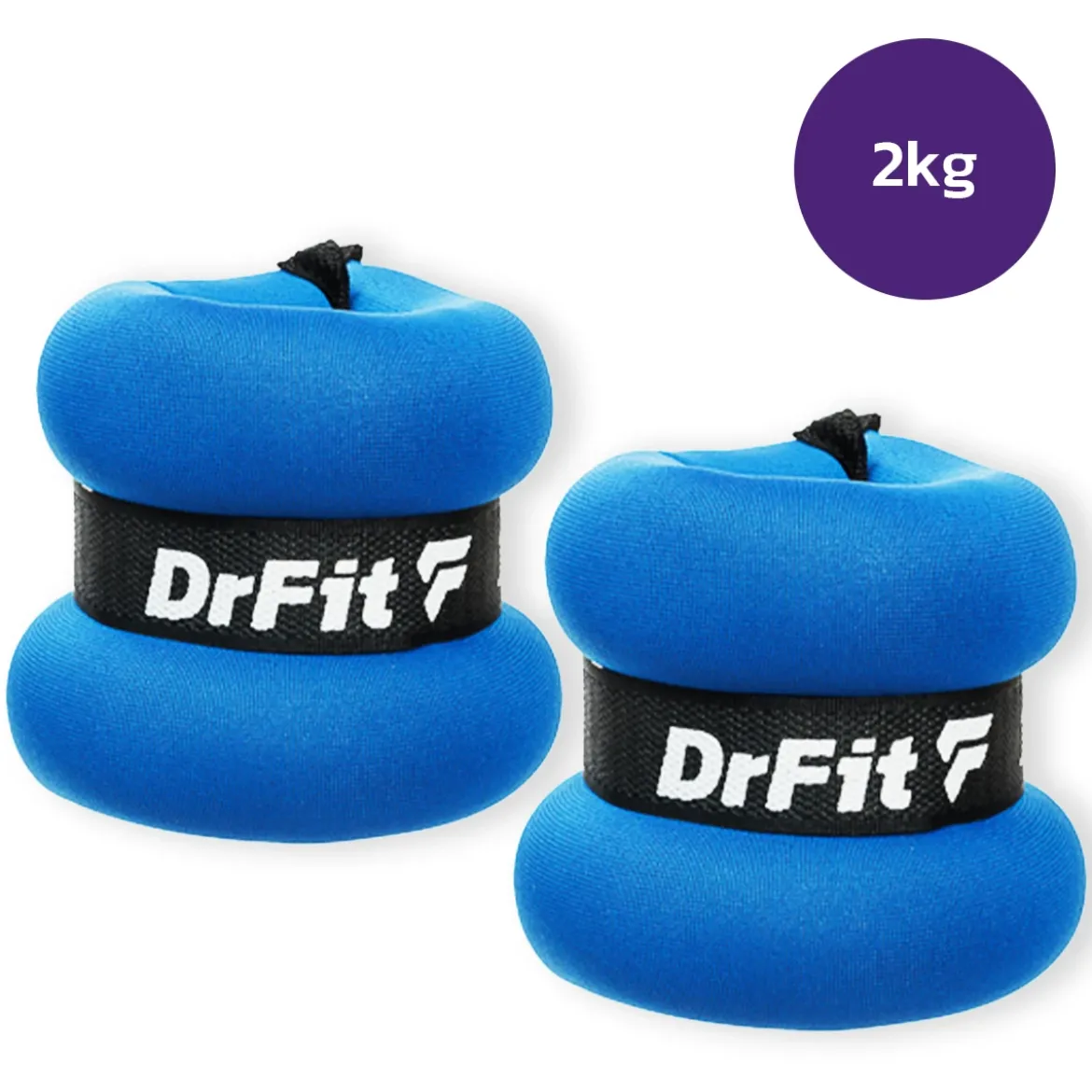 DrFit obciążniki do ćwiczeń na kostki i nadgarstki 2 kg (para) niebieskie