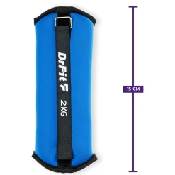DrFit obciążniki do ćwiczeń na kostki i nadgarstki 2 kg (para) niebieskie