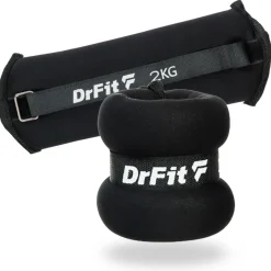 DrFit Obciążniki do ćwiczeń na kostki i nadgarstki 2 kg (para) czarne