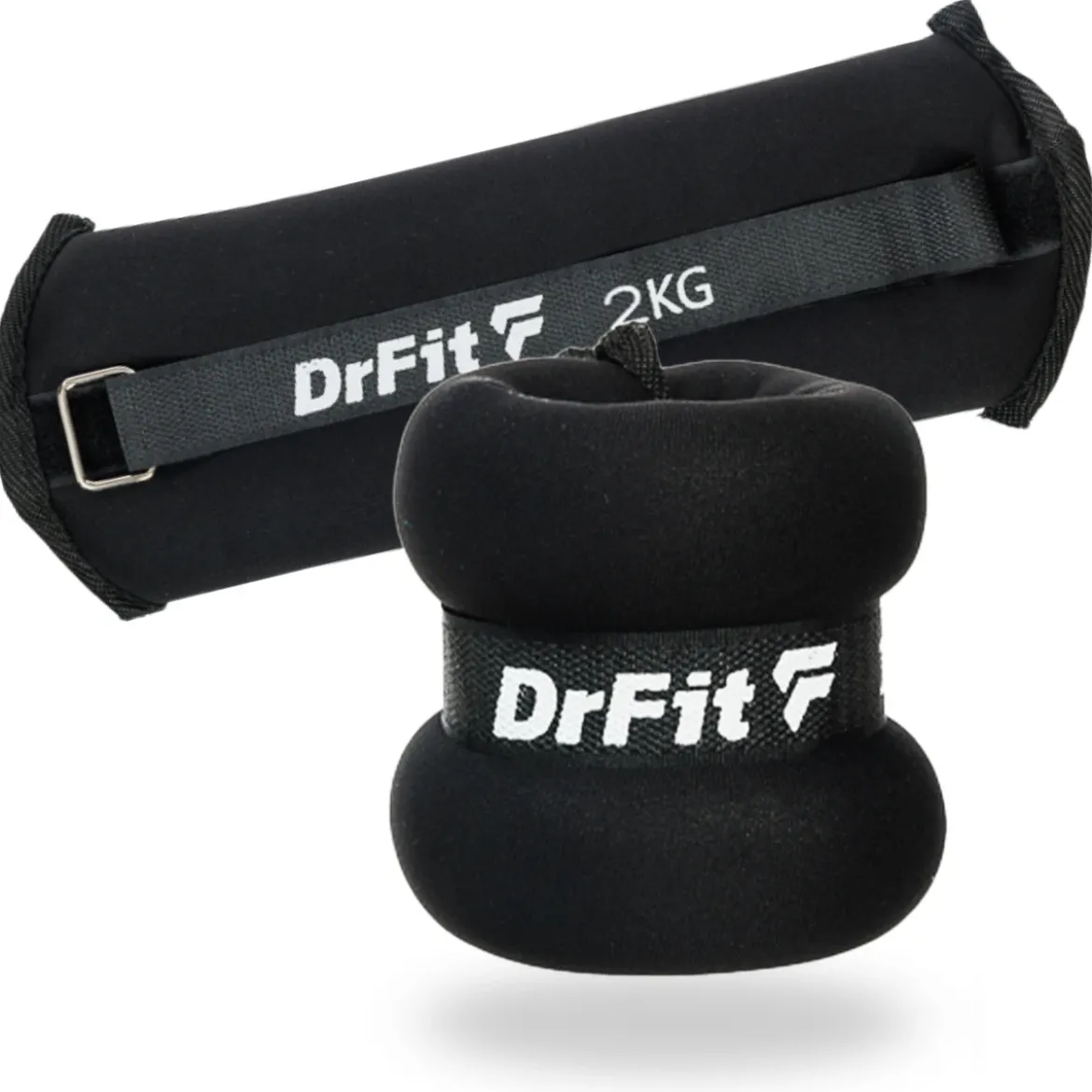 DrFit Obciążniki do ćwiczeń na kostki i nadgarstki 2 kg (para) czarne