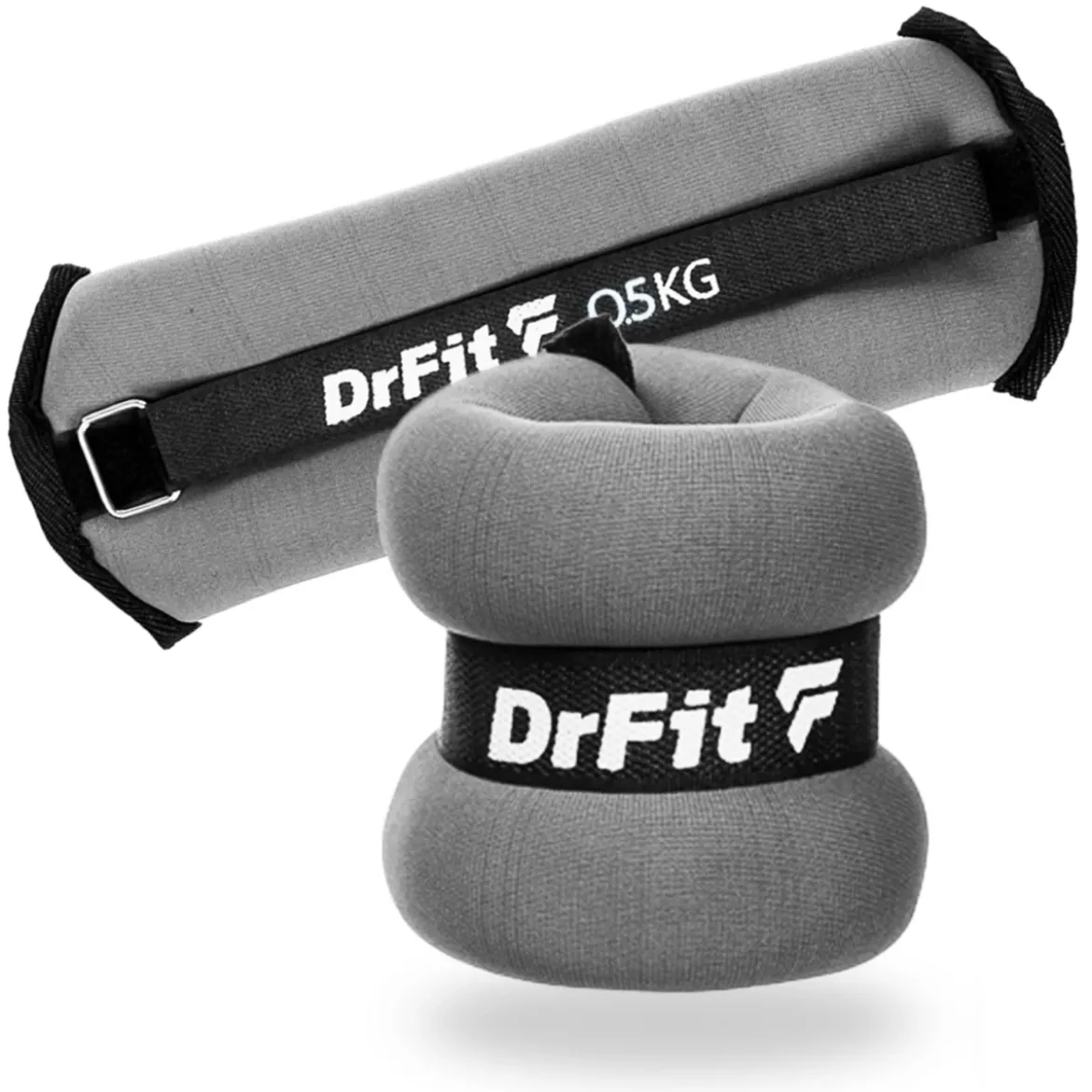 DrFit obciążniki do ćwiczeń na kostki i nadgarstki 0,5 kg (para) szare