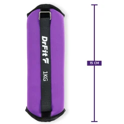 DrFit obciążniki do ćwiczeń na kostki i nadgarstki 1 kg (para) fioletowe