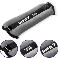 DrFit obciążniki do ćwiczeń na kostki i nadgarstki 2 kg (para) szare