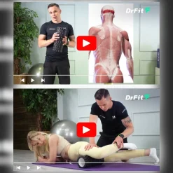 DrFit piankowy roller do masażu i rehabilitacji zestaw 4 elementy zielone kropki