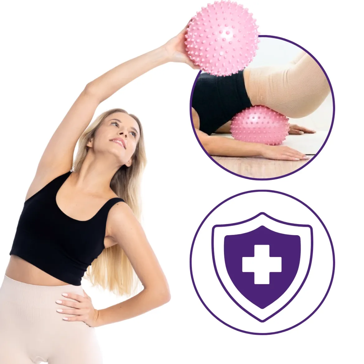 DrFit Piłka do pilatesu z wypustkami ø 25 cm różowa