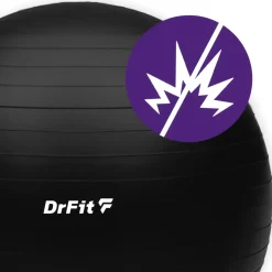 DrFit piłka do ćwiczeń fitness i rehabilitacji z pompką ø 85 czarna