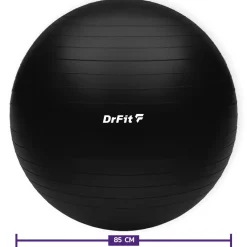 DrFit piłka do ćwiczeń fitness i rehabilitacji z pompką ø 85 czarna