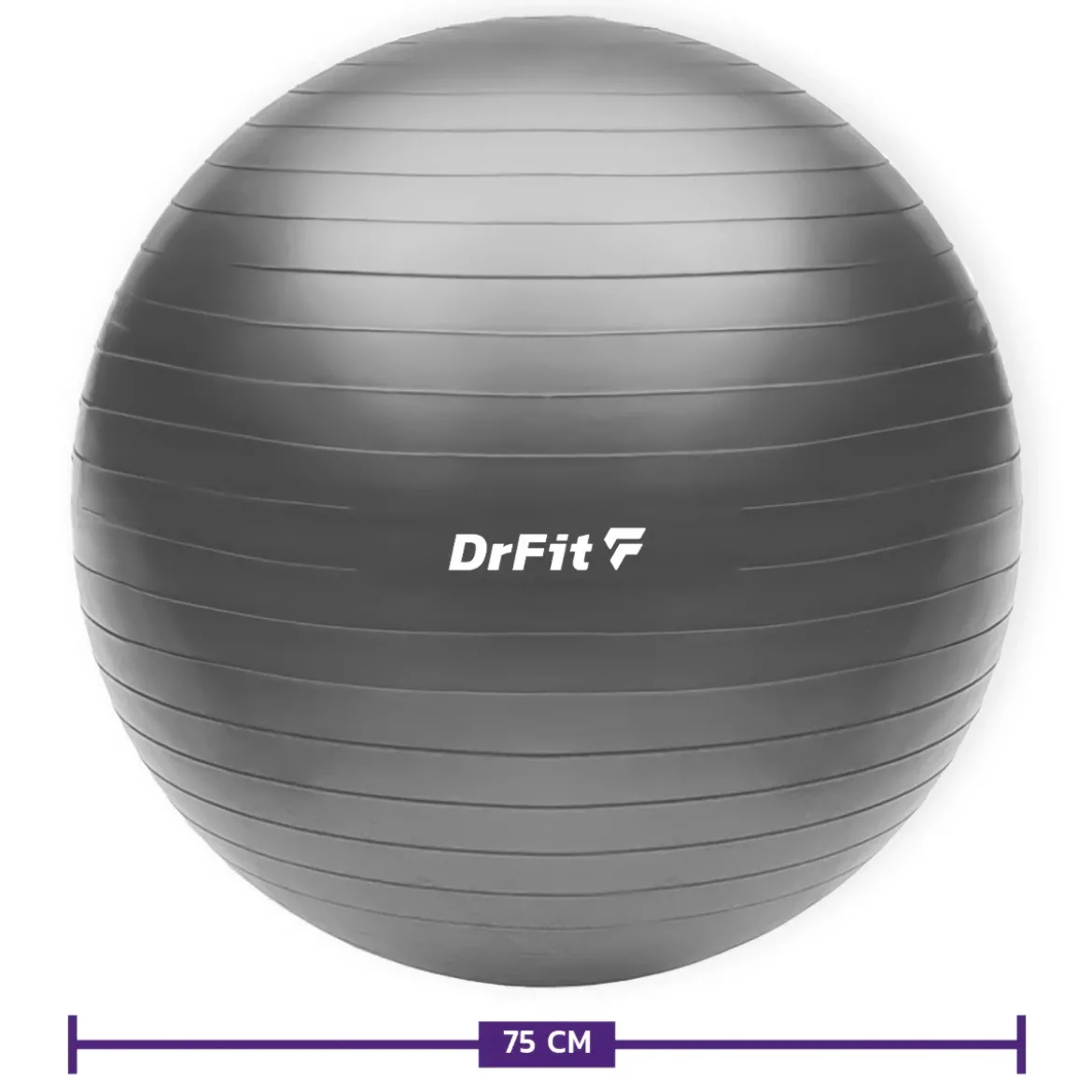 DrFit piłka do ćwiczeń fitness i rehabilitacji z pompką ø 75 szara