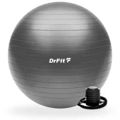 DrFit piłka do ćwiczeń fitness i rehabilitacji z pompką ø 75 szara