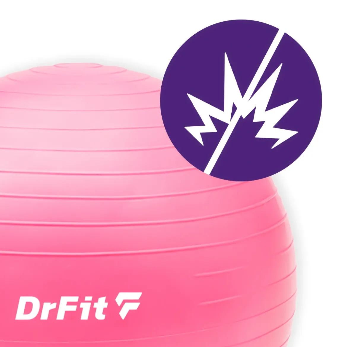 DrFit piłka do ćwiczeń fitness i rehabilitacji z pompką ø 45 różowa