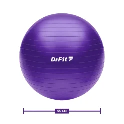 DrFit piłka do ćwiczeń fitness i rehabilitacji z pompką ø 55 fioletowa