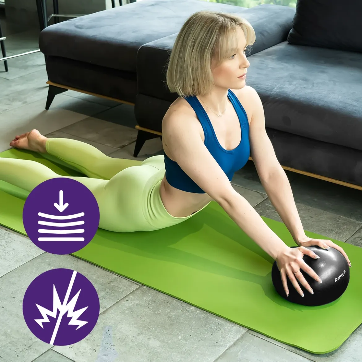 DrFit piłka do ćwiczeń i rehabilitacji ø 25 czarna