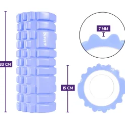 DrFit Roller do masażu i rehabilitacji z wypustkami jasnofioletowy ø 15x33