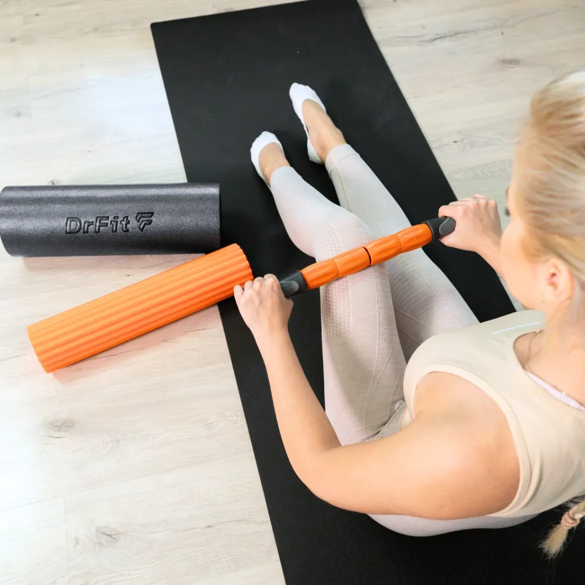 DrFit Roller do masażu i rehabilitacji 3w1 ø15x45 cm