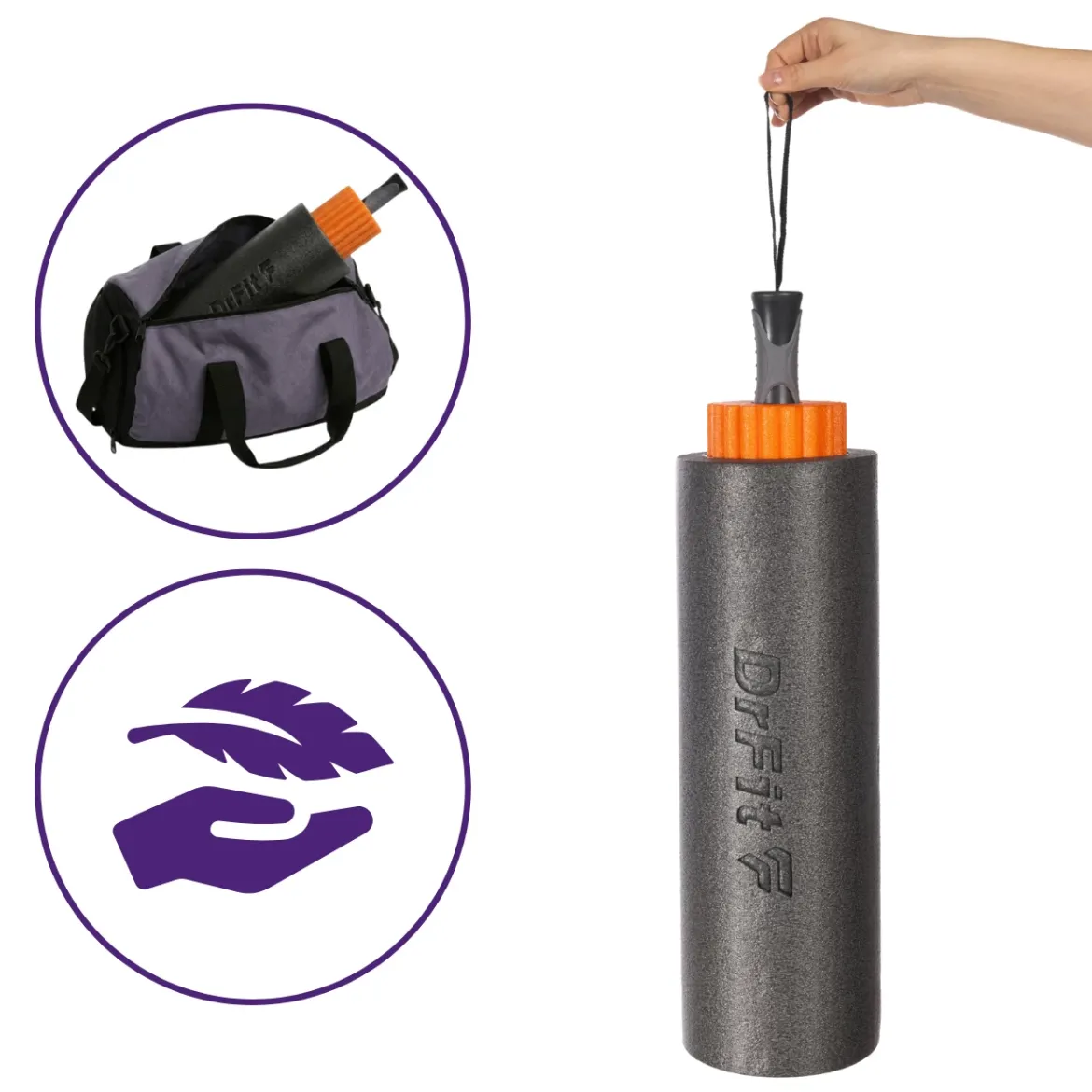 DrFit Roller do masażu i rehabilitacji 3w1 ø15x45 cm