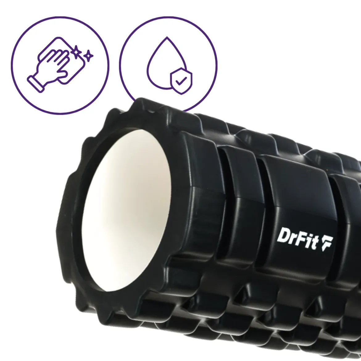DrFit Roller do masażu i rehabilitacji z wypustkami fioletowy ø 15x33