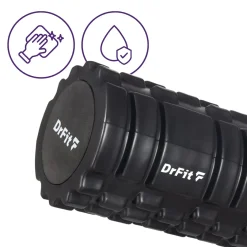 DrFit Roller do rehabilitacji z wypustkami z piankową wkładką czarny ø14x33 cm