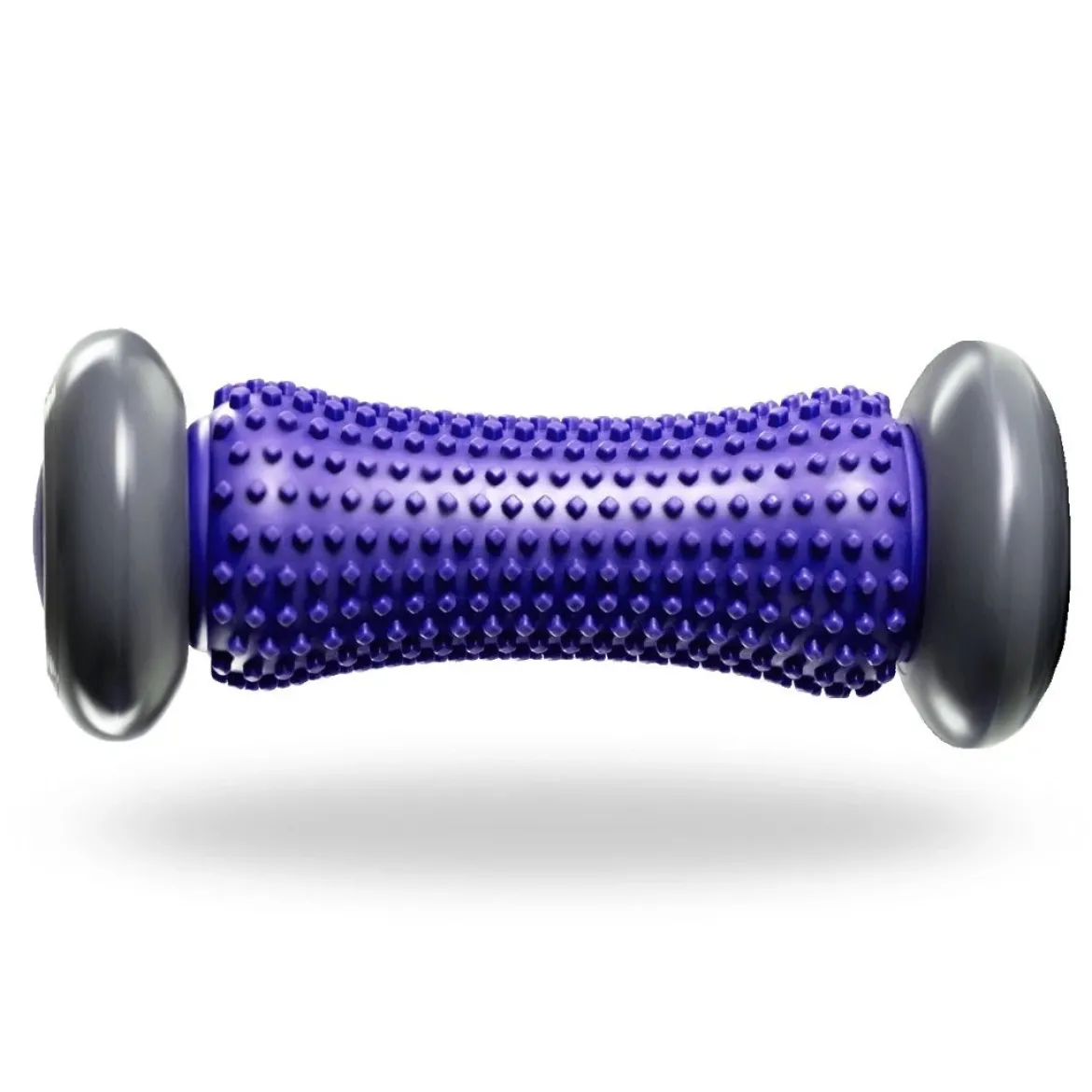 DrFit Roller rehabilitacyjny do stóp z wypustkami sensorycznymi fioletowy 17cm (szare koła)