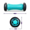 DrFit Roller rehabilitacyjny do stóp z wypustkami sensorycznymi turkusowy 17cm (szare koła)