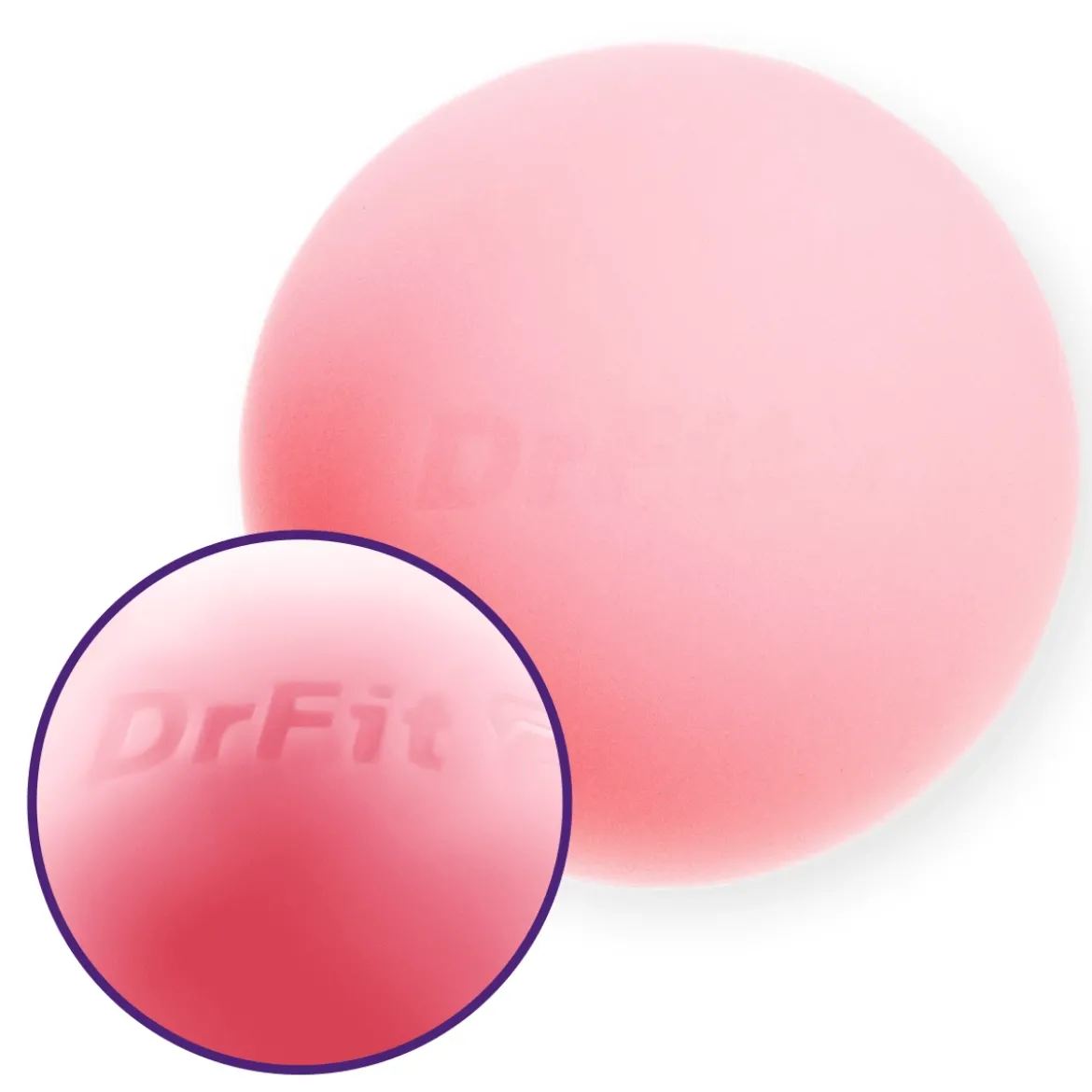DrFit Silikonowa piłka Lacrosse do masażu i rehabilitacji ø 6,5 cm różowa