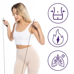 DrFit Skakanka 3 m z wytrzymałą stalową linką z możliwością regulacji do treningu fitness cardio czarna