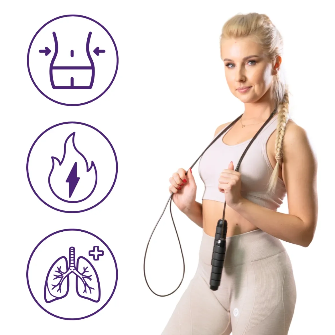 DrFit Skakanka z obciążeniem czarna 2,8 m