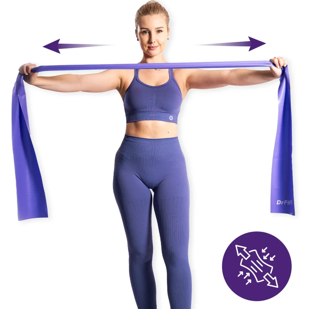 DrFit Taśma rehabilitacyjna lateksowa fioletowa 5,4 kg