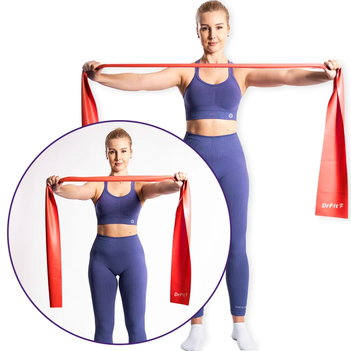 DrFit Taśma rehabilitacyjna lateksowa czerwona 2,2 kg