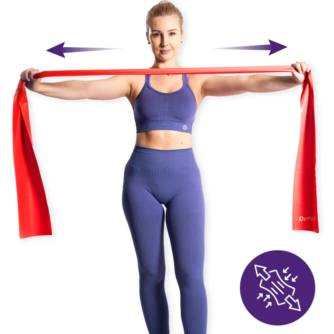 DrFit Taśma rehabilitacyjna lateksowa czerwona 2,2 kg