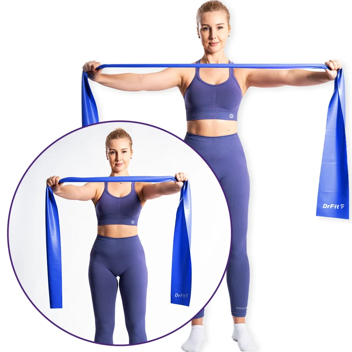 DrFit Taśma rehabilitacyjna lateksowa ciemnoniebieska 3,6 kg