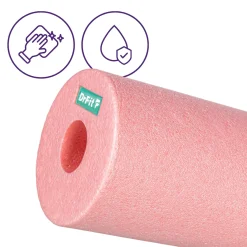 DrFit Travel roller do masażu i rehabilitacji gładki różowy ø 15 x 30 cm