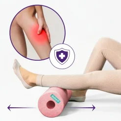 DrFit Travel roller do masażu i rehabilitacji gładki różowy ø 15 x 30 cm