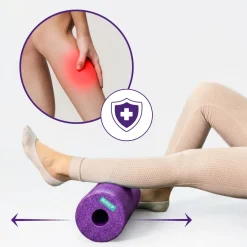 DrFit Travel roller do masażu i rehabilitacji gładki fioletowy ø 15 x 30 cm