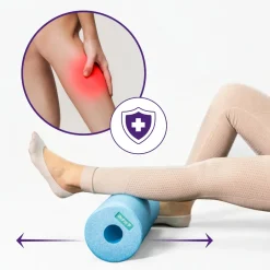 DrFit Travel roller do masażu i rehabilitacji gładki błękitny ø 15 x 30 cm