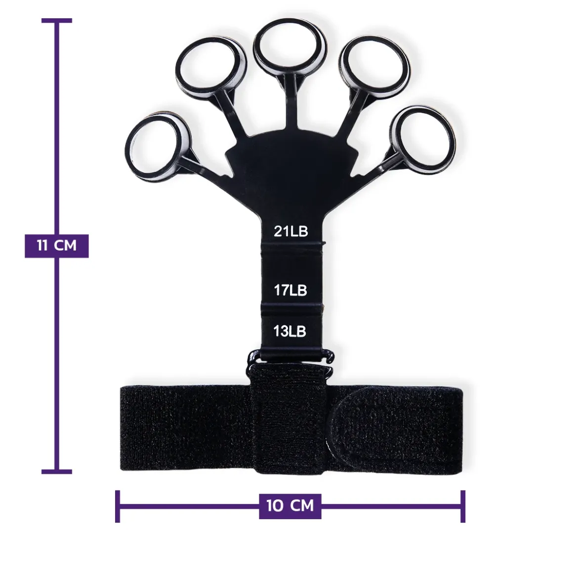 DrFit Wzmacniacz dłoni, palców i przedramienia czarny opór 6-9,5 kg