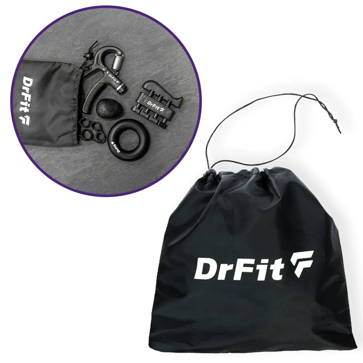 DrFit Zestaw do treningu ręki ściskacz 5 elementów