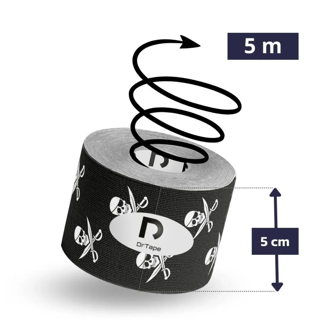 DrTape mocna wodoodporna taśma do tejpingu 5cm x 5m Pirate