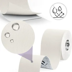DrTape mocna wodoodporna taśma do tejpingu 5cm x 5m biała