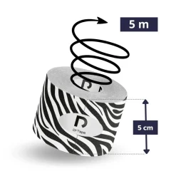 DrTape mocna wodoodporna taśma do tejpingu 5cm x 5m Zebra