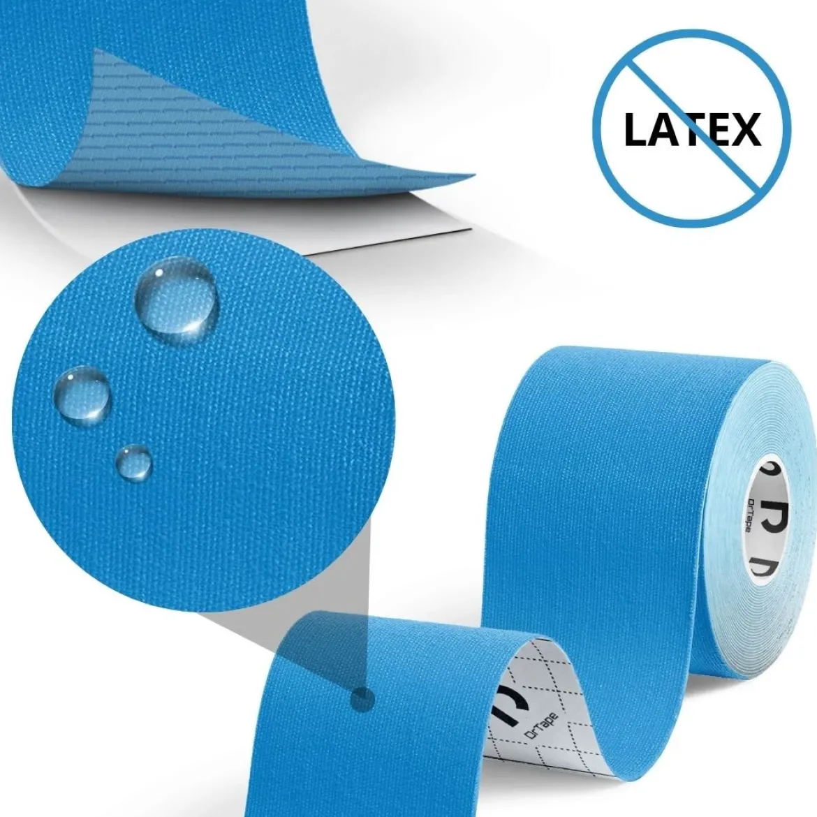 DrTape mocna wodoodporna taśma do tejpingu 5cm x 5m niebieska