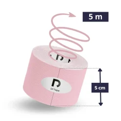 DrTape mocna wodoodporna taśma do tejpingu 5cm x 5m jasnoróżowa