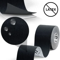 DrTape mocna wodoodporna taśma do tejpingu 5cm x 5m czarna