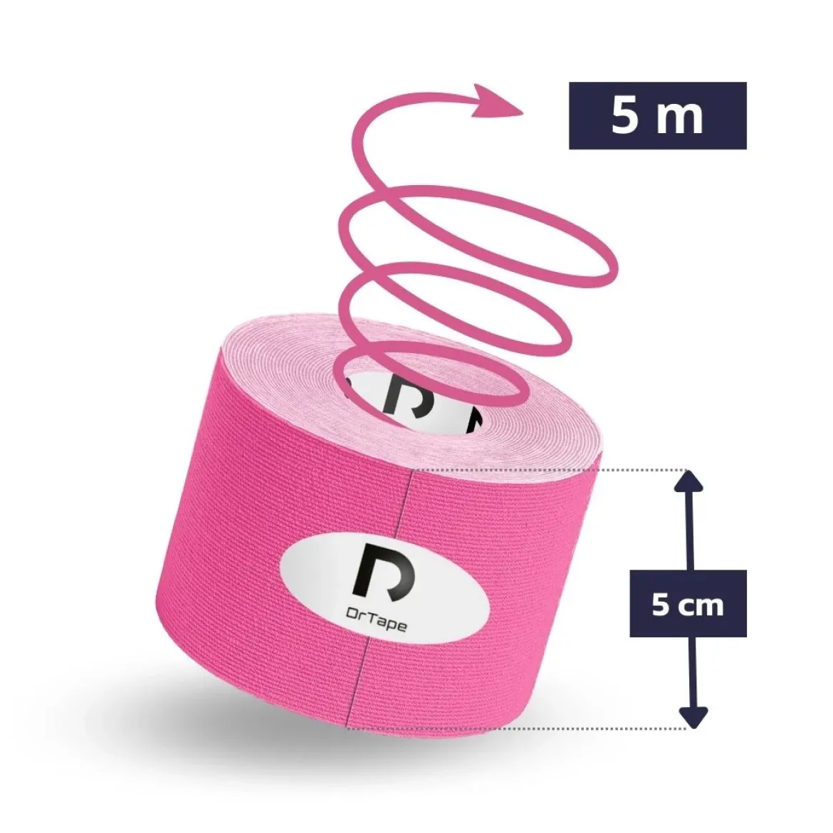 DrTape mocna wodoodporna taśma do tejpingu 5cm x 5m różowa