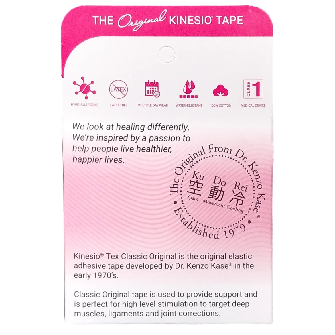 Kinesio Tex Classicbawełniana z liniami ułatwiającymi cięcie 5cm x 4m czerwona